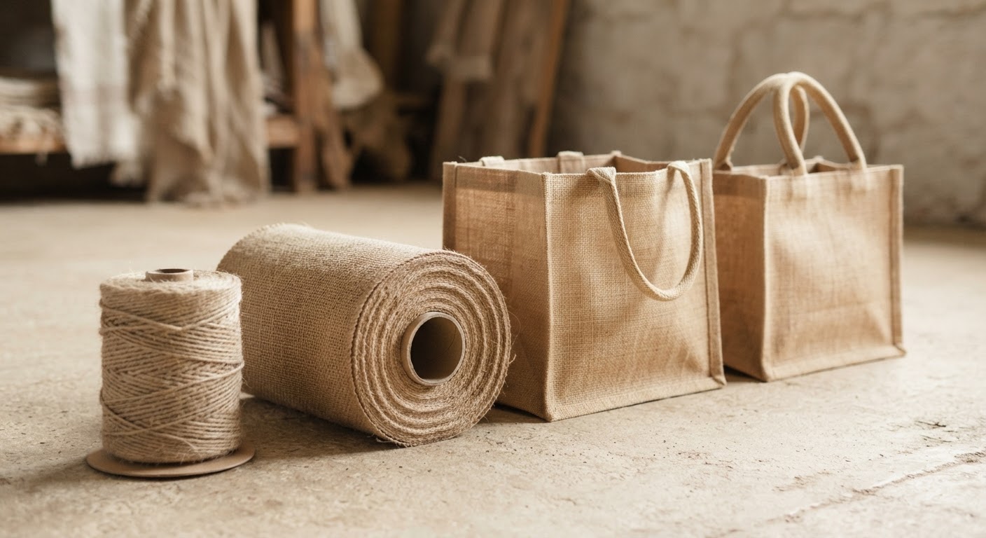 Jute yarn and woven jute goods