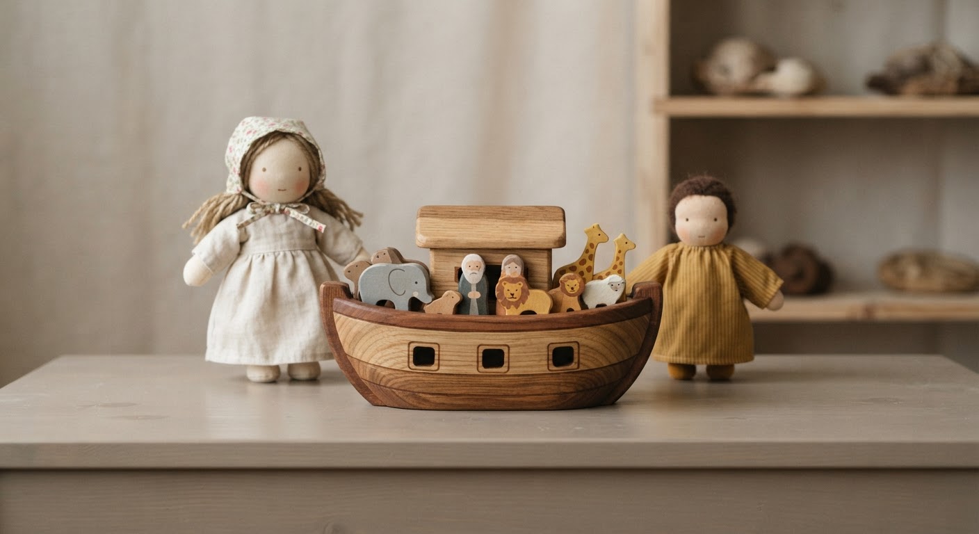 Wooden toys and dolls